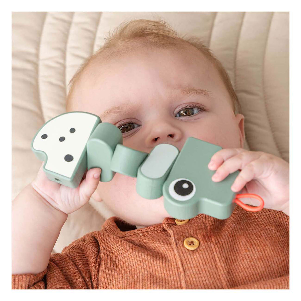 Fatto da Deer Wooden Turning Play Croco Green