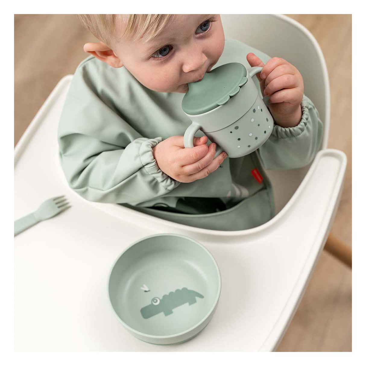 Done by deer spout cup cheerful dots green, 215ml