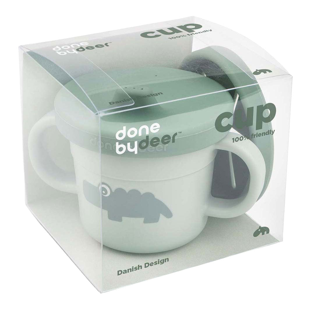 Done by deer snack spout cup croco green, 215ml
