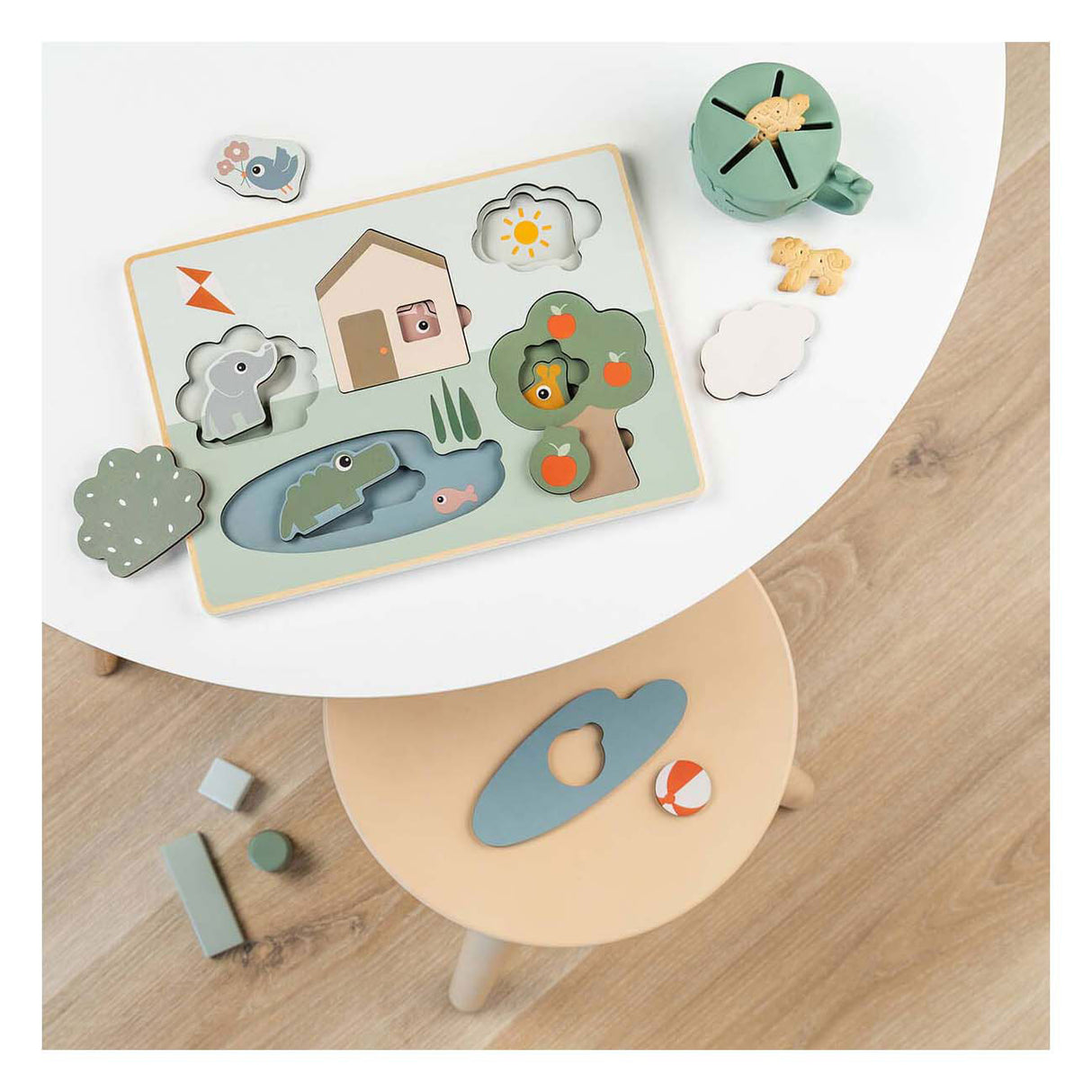 Feito por quebra-cabeça de camada de madeira de cervo, 10 unid.