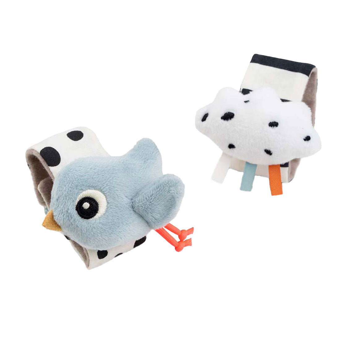 Fatto dal polso di cervo Rattle Happy Clouds Blue, 2st.