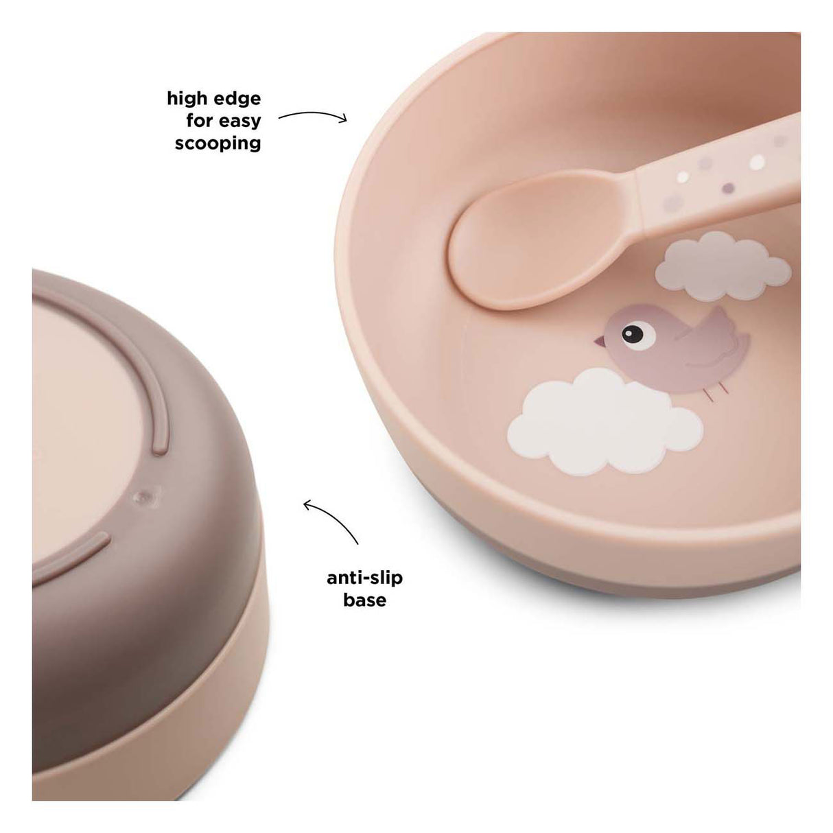 Done by deer food bowl happy clouds pink