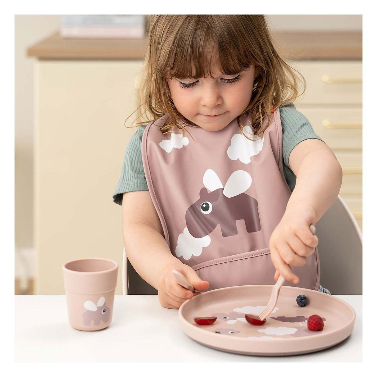 Done by deer box board happy clouds pink