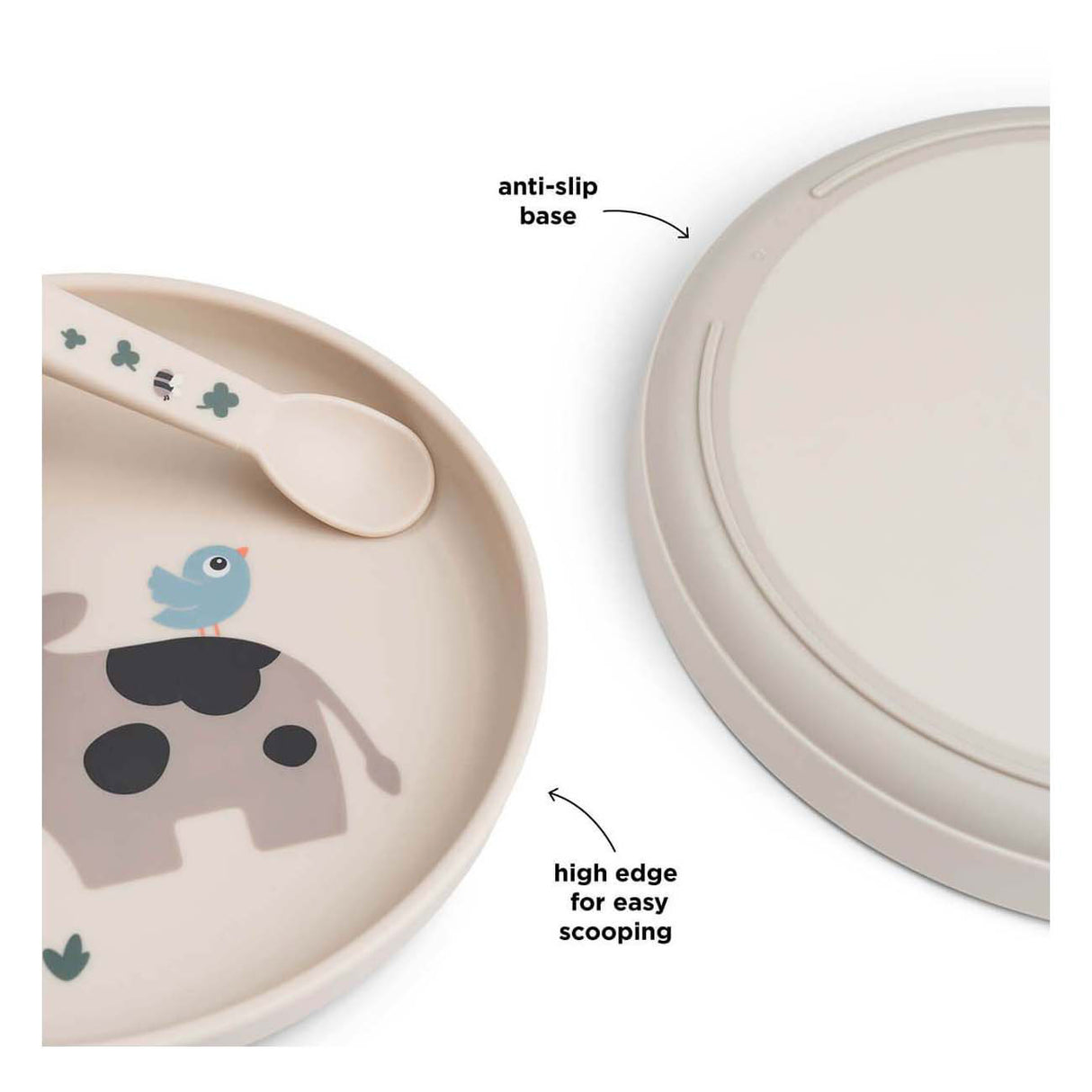 Done by deer children's plate small farm beige