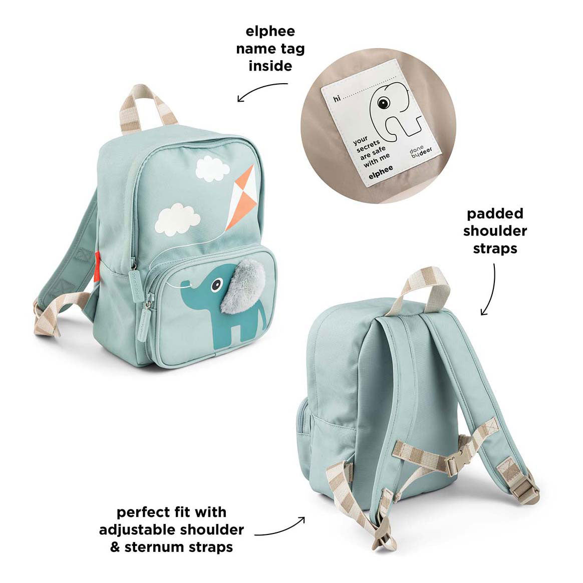 Hecho por la mochila de ciervos Elphee Blue 4 L