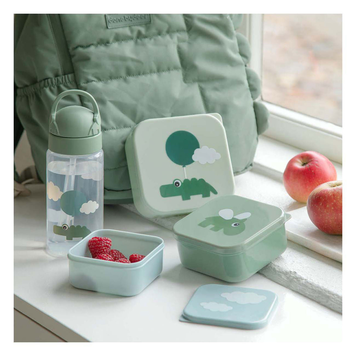 Done by deer snackbox happy clouds green, 3 pcs.