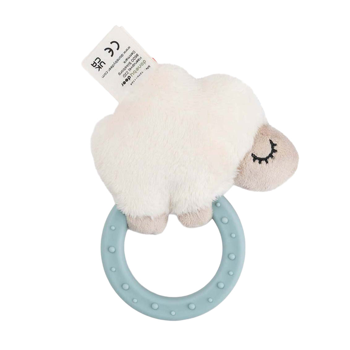 Done by deer sensory rattle with teething ring sheep