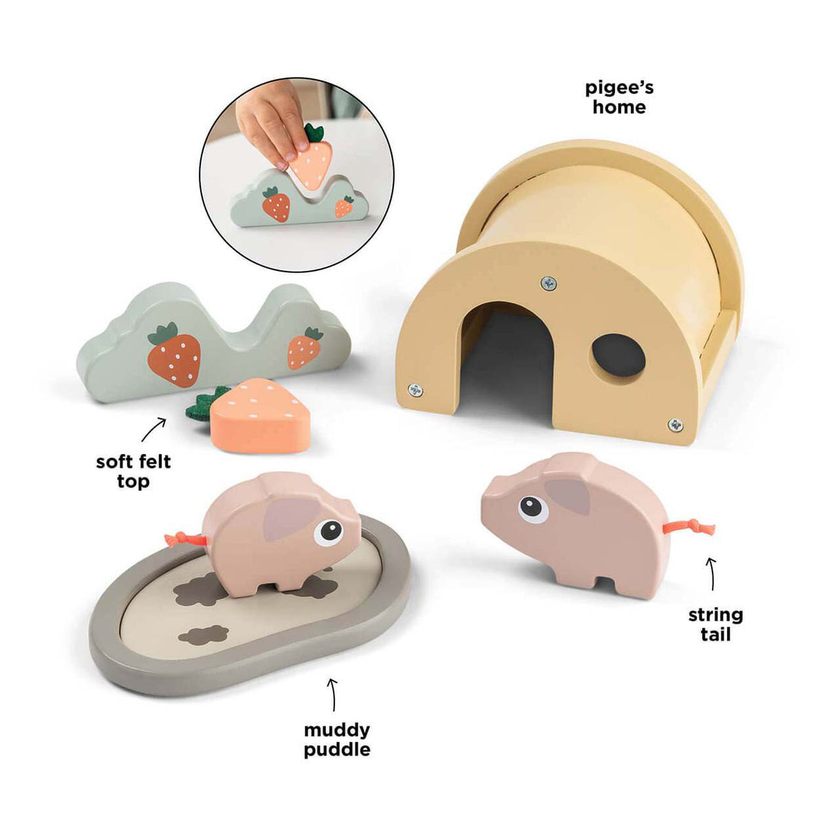 Done by deer tiny farm wooden playset pigee