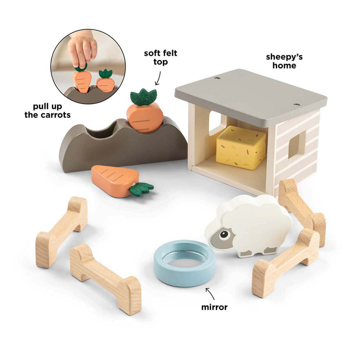 Done by deer tiny farm wooden playset sheepy