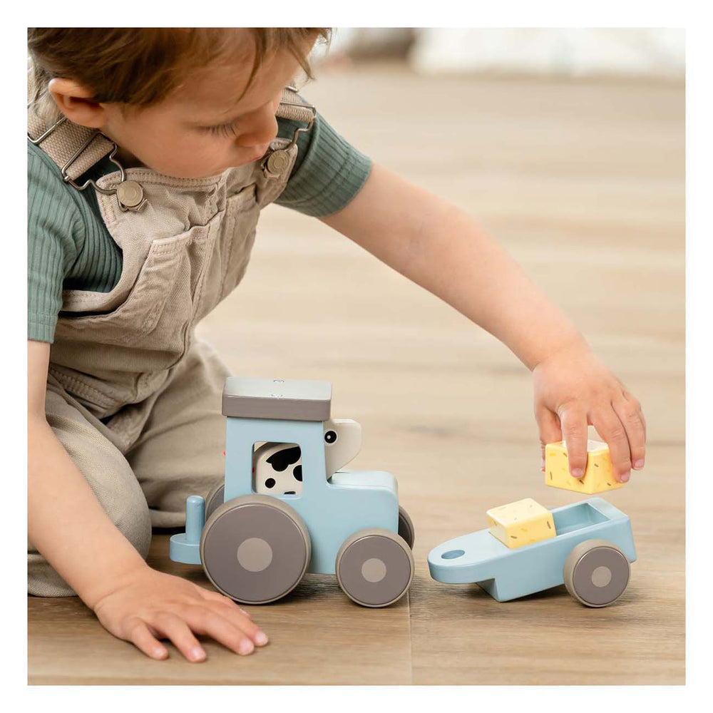 Done by deer tiny farm wooden tractor dotti blue