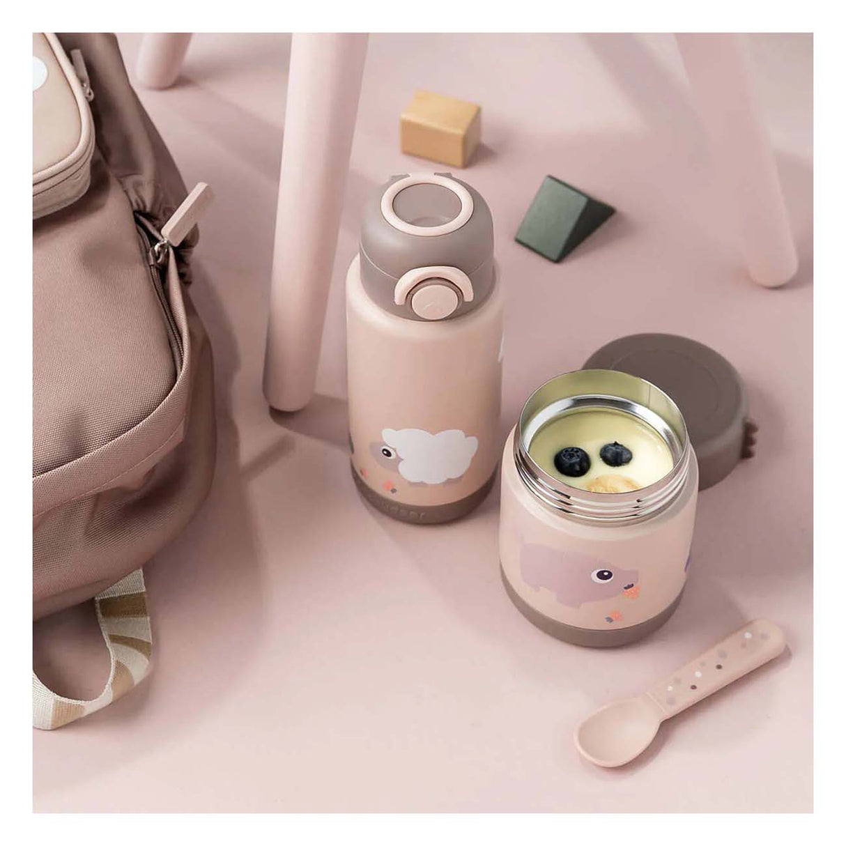 Done by deer geïsoleerde voedselbakje tiny farm - roze