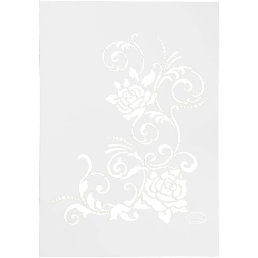 Viva decor flexible stencil, flowers, A4, sheet 210x297 mm, 1 piece
