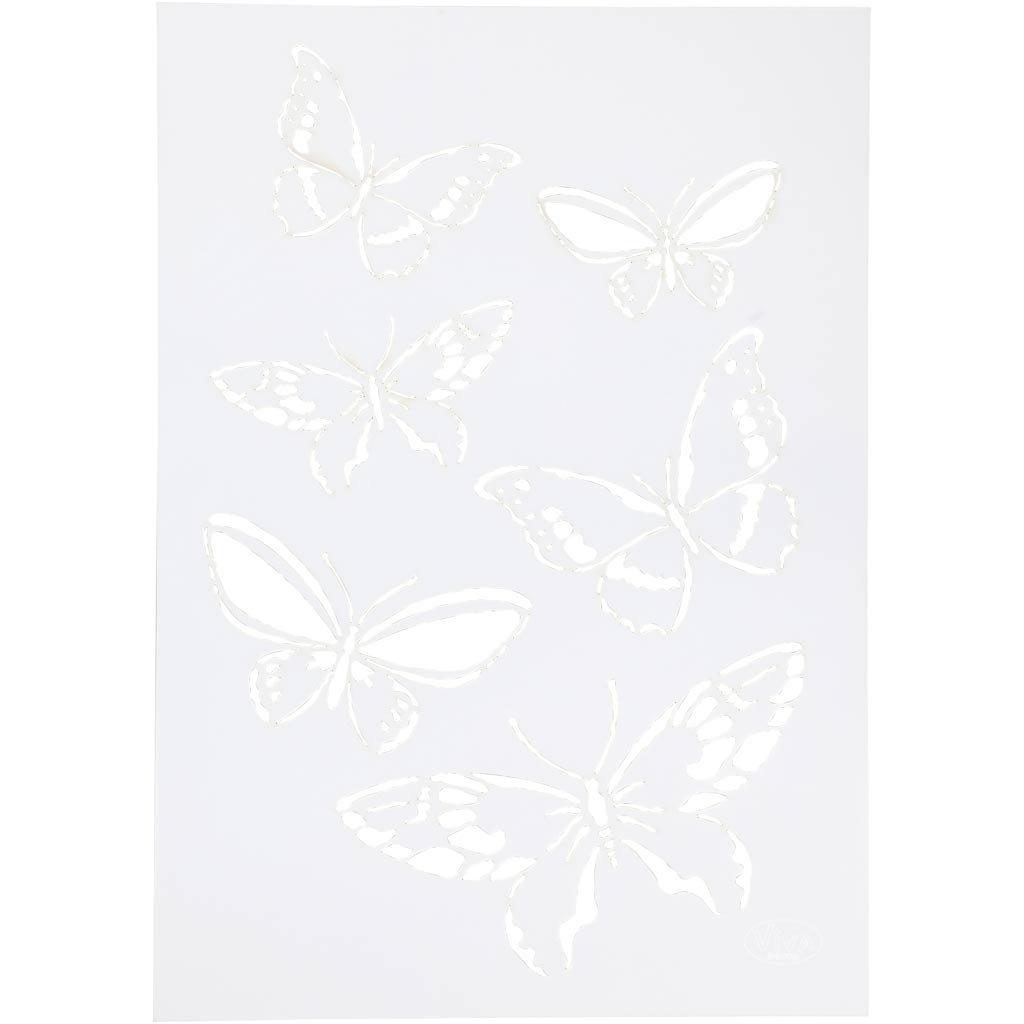 Viva decor flexible stencil, butterflies, A4, sheet 210x297 mm, 1 piece