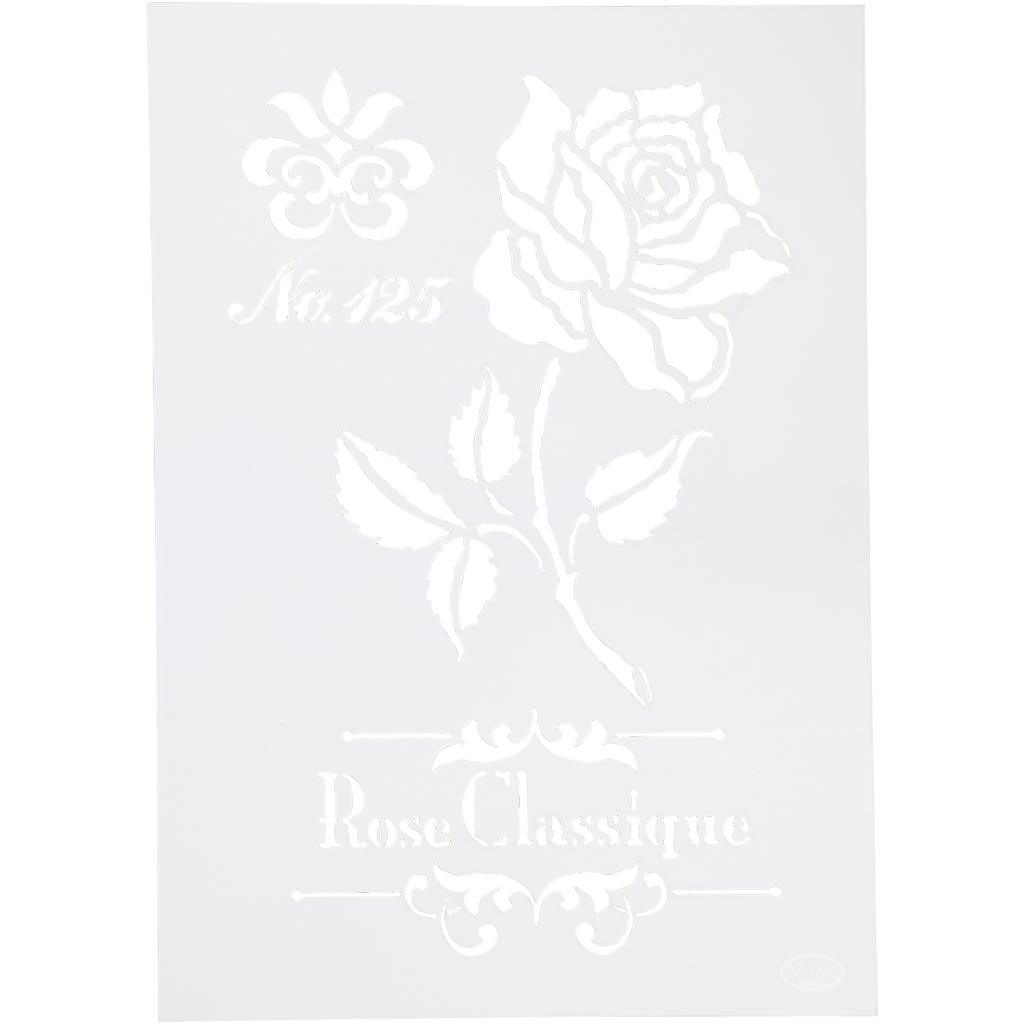 Viva decor flexible stencil, rose, A4, sheet 210x297 mm, 1 piece