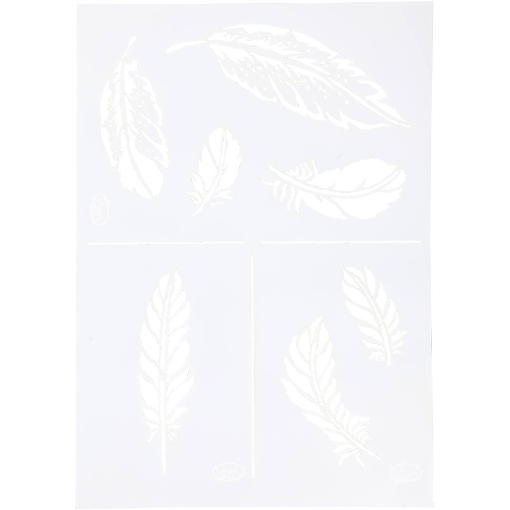 Creativ company flexible template, feathers, A4, sheet 210x297 mm, 1 piece