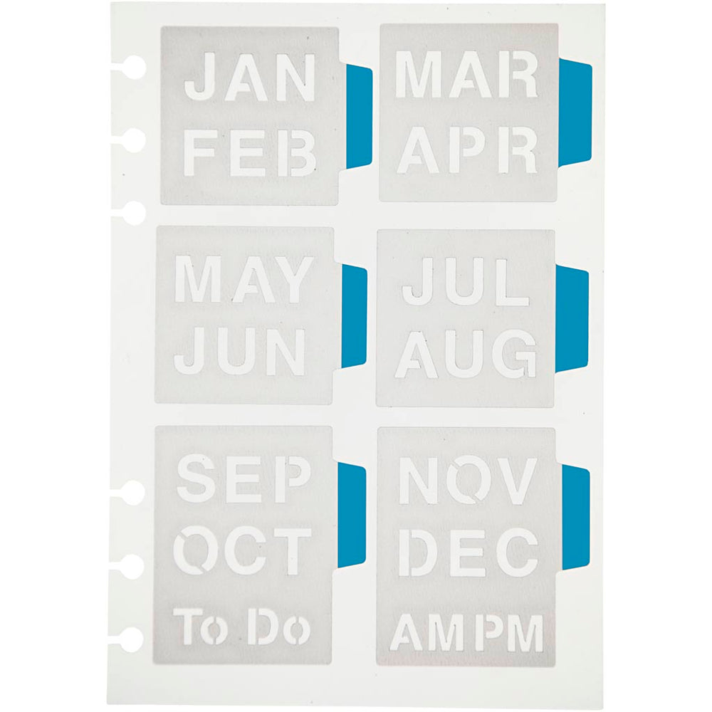 Template, months, sheet 12.5x17.5 cm, 1 sheet
