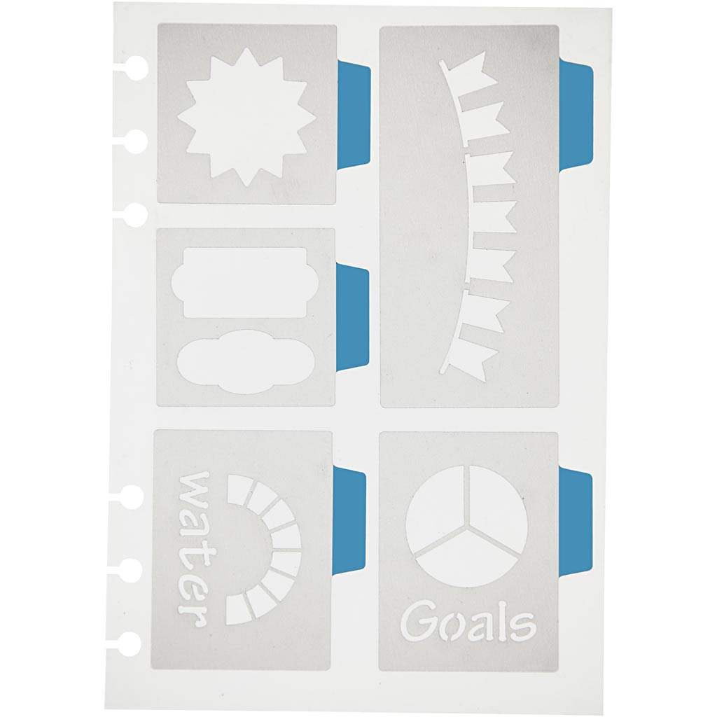 Stencil, 5 large motifs, sheet 12.5x17.5 cm, 1 sheet