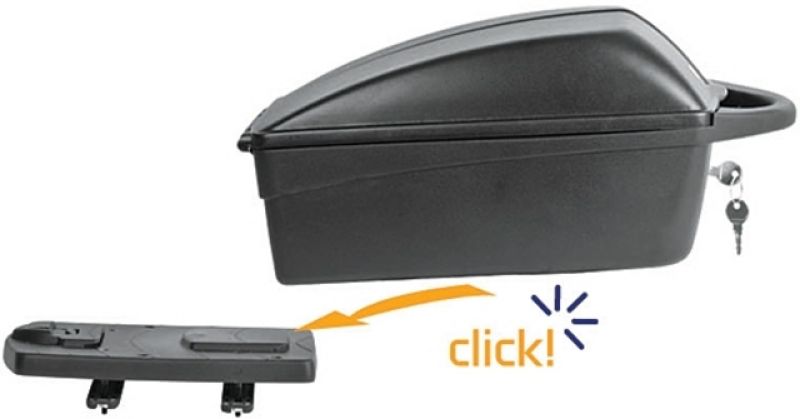 Polisport Luxe top case with quick-release luggage rack mount - black