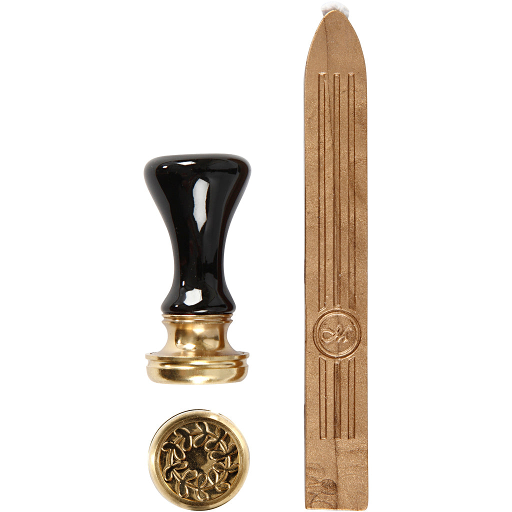 Creativ company stamp set, d 17 mm, gold, 1 set