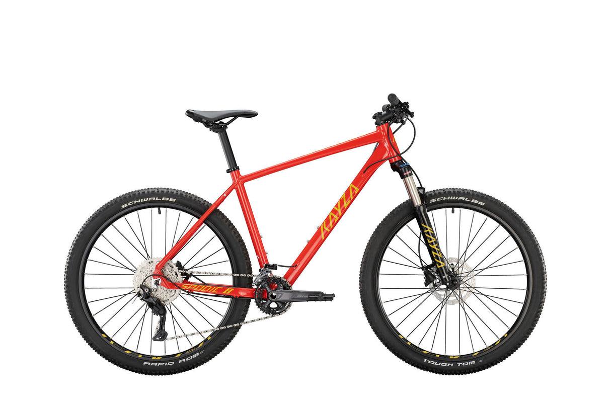 Kayza mtb hardtail espódico 8 mod. Bicicleta 22 spod.8 27.5 56 hardtail 20sp vermelho amarelo