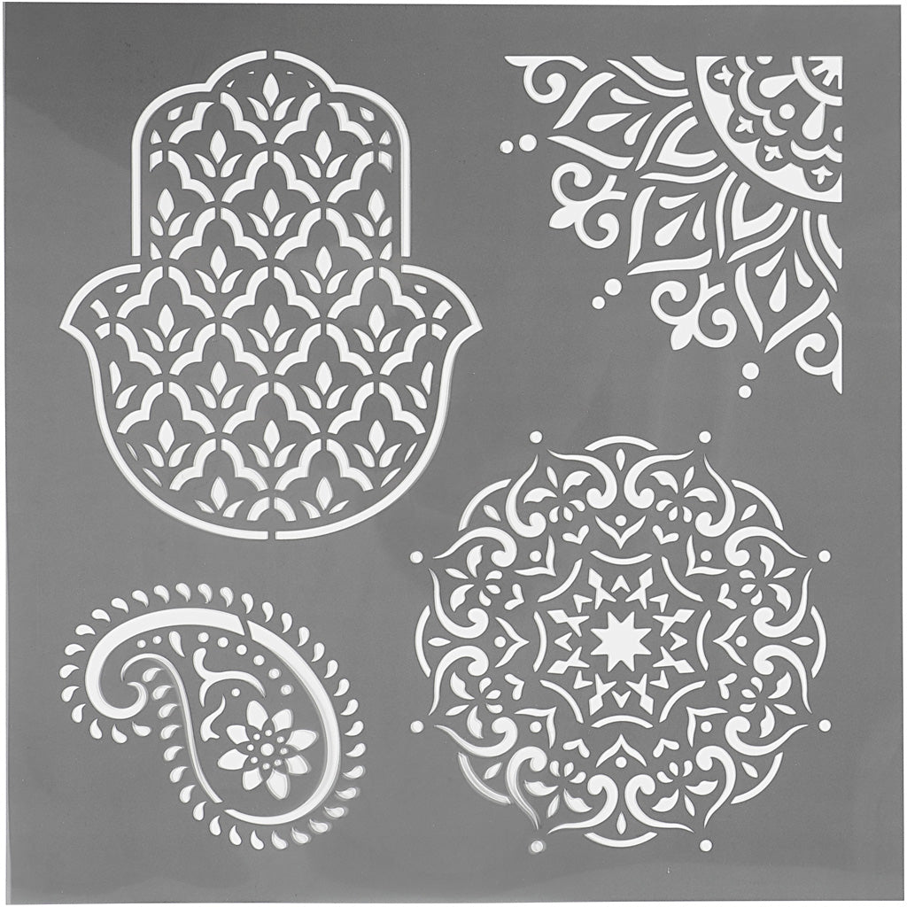 Creativ company stencil, ethnic motifs, size 30.5x30.5 cm, thickness 0.31 mm, 1 sheet
