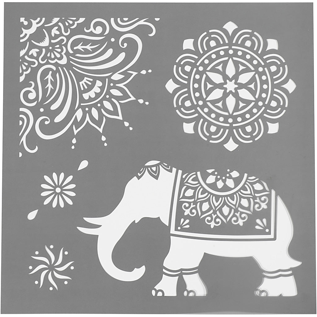 Creativ company stencil, ethnic motifs, size 30.5x30.5 cm, thickness 0.31 mm, 1 sheet