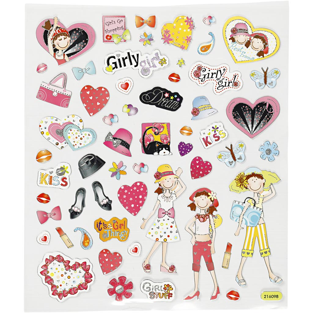 Creativ company stickers, girls' things, sheet 15x16.5 cm, 1 sheet