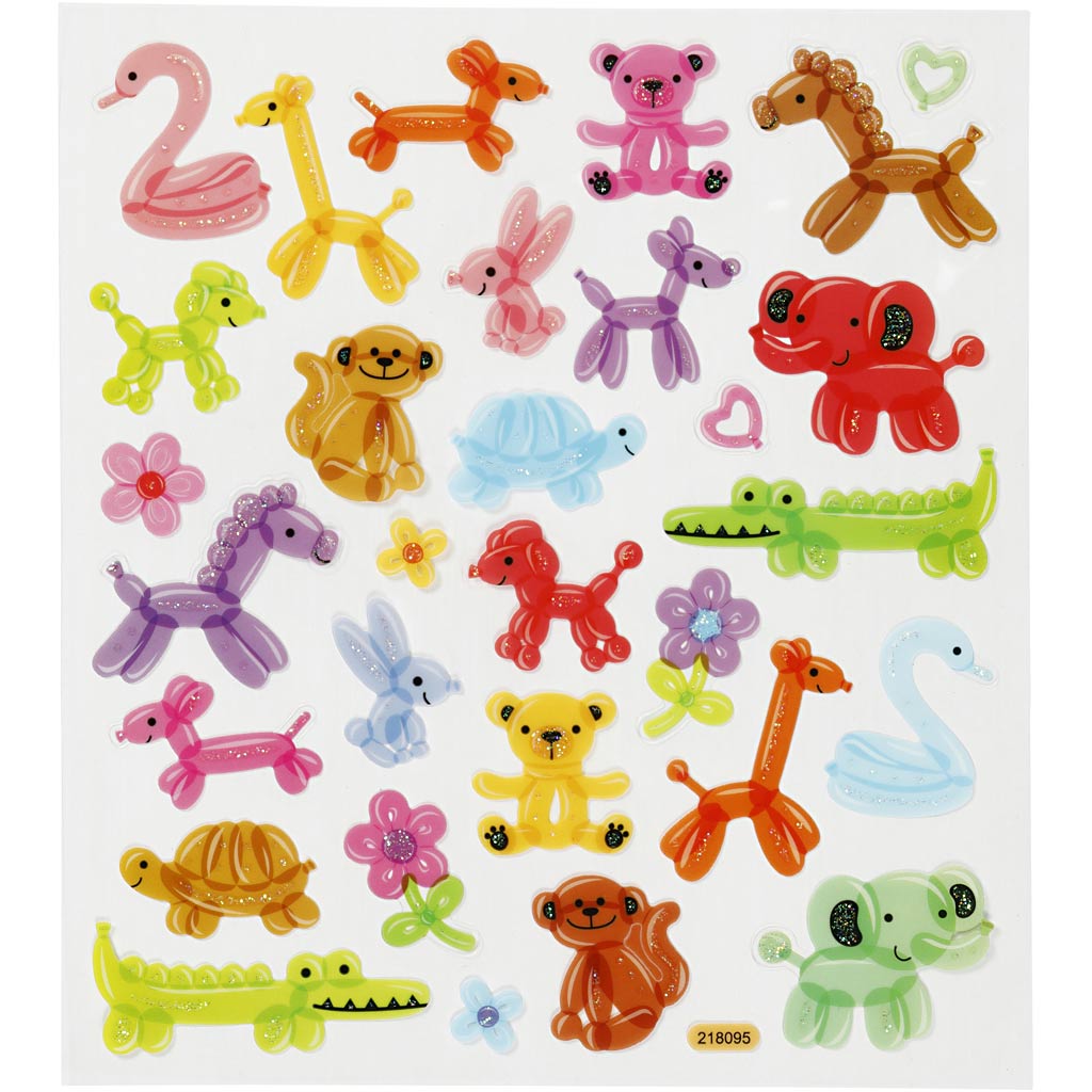 Creativ company stickers, balloon animals, sheet 15x16.5 cm, 1 sheet