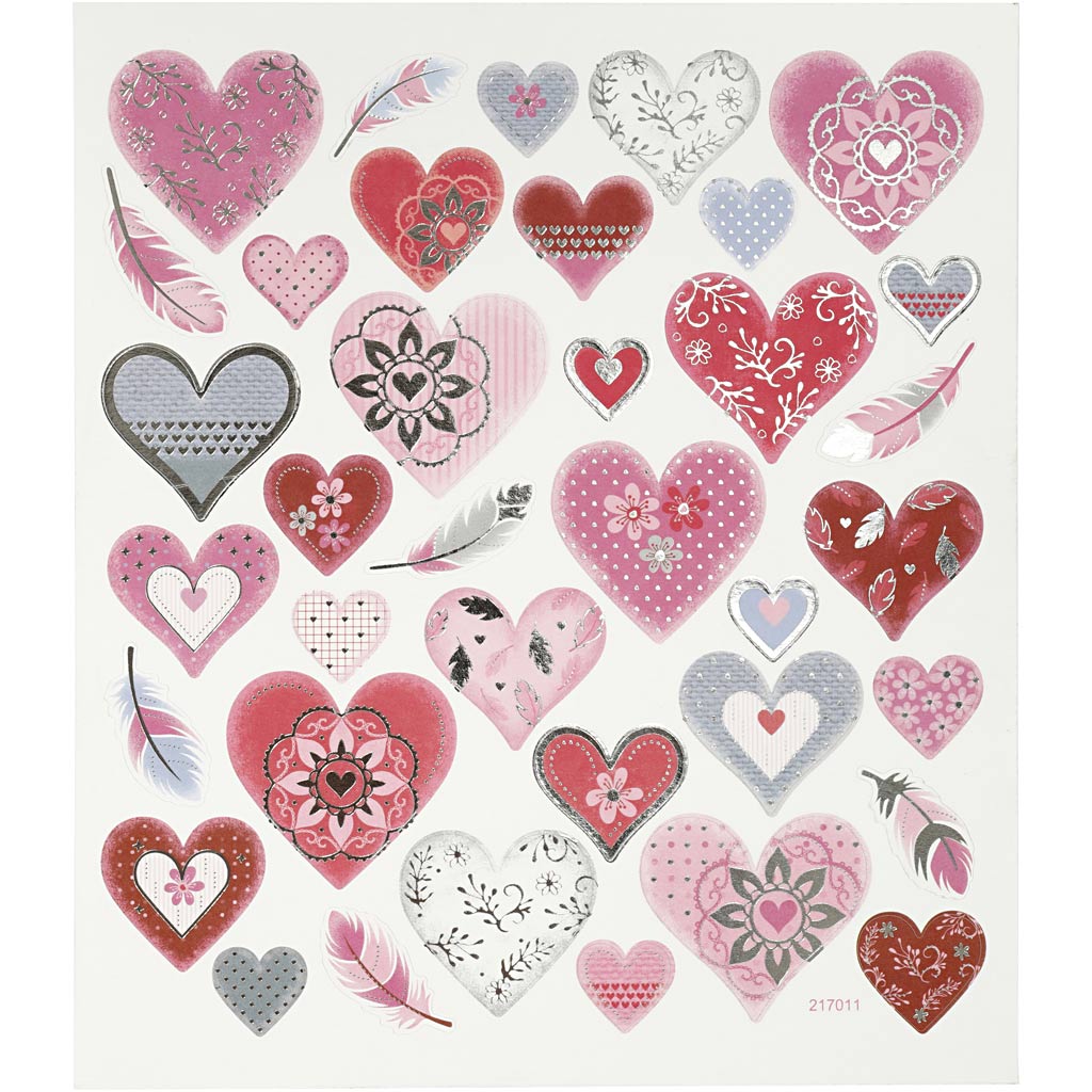 Creativ company stickers, hearts, sheet 15x16.5 cm, 1 sheet