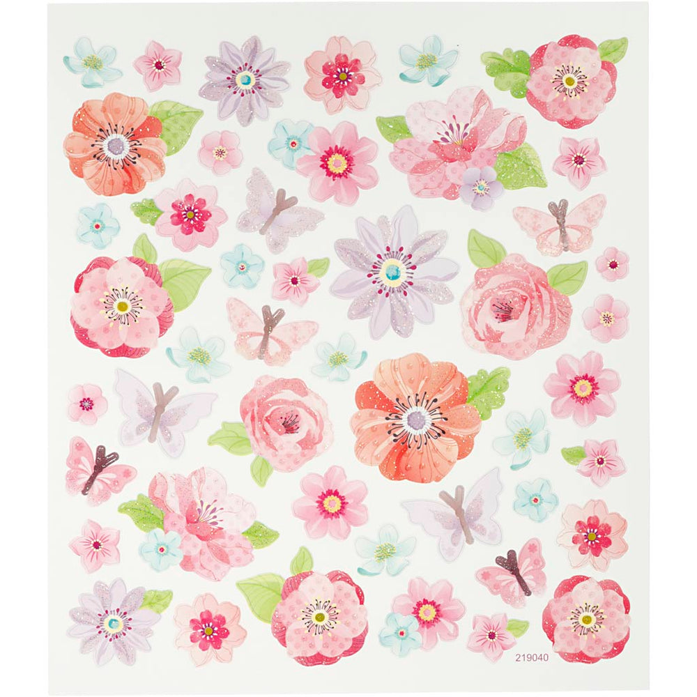 Creativ company stickers, spring flowers, sheet 15x16.5 cm, 1 sheet