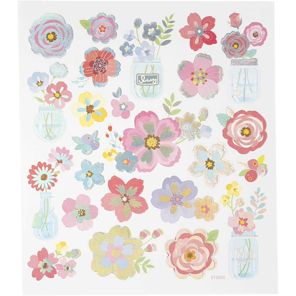 Creativ company stickers, spring flowers, sheet 15x16.5 cm, 1 sheet