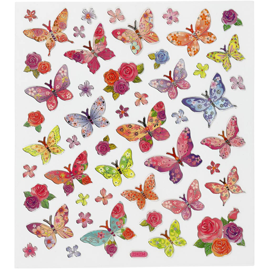 Creativ company stickers, butterflies, sheet 15x16.5 cm, 1 sheet