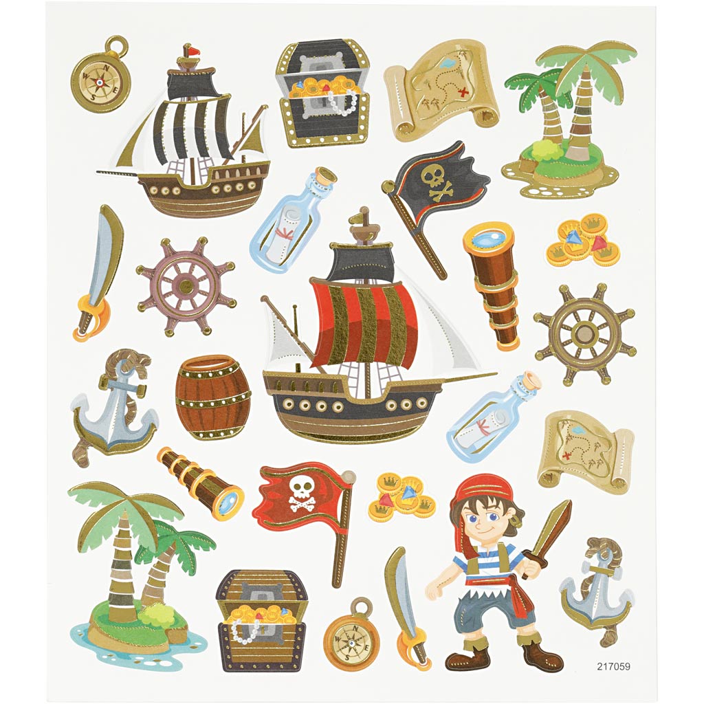 Creativ company stickers, pirates, sheet 15x16.5 cm, 1 sheet