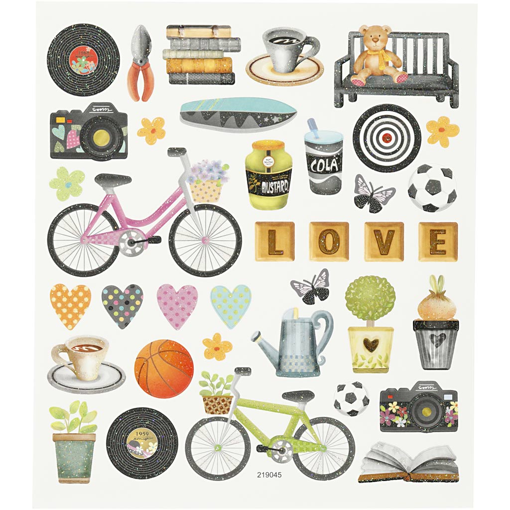 Creativ company stickers, free time, sheet 15x16.5 cm, 1 sheet