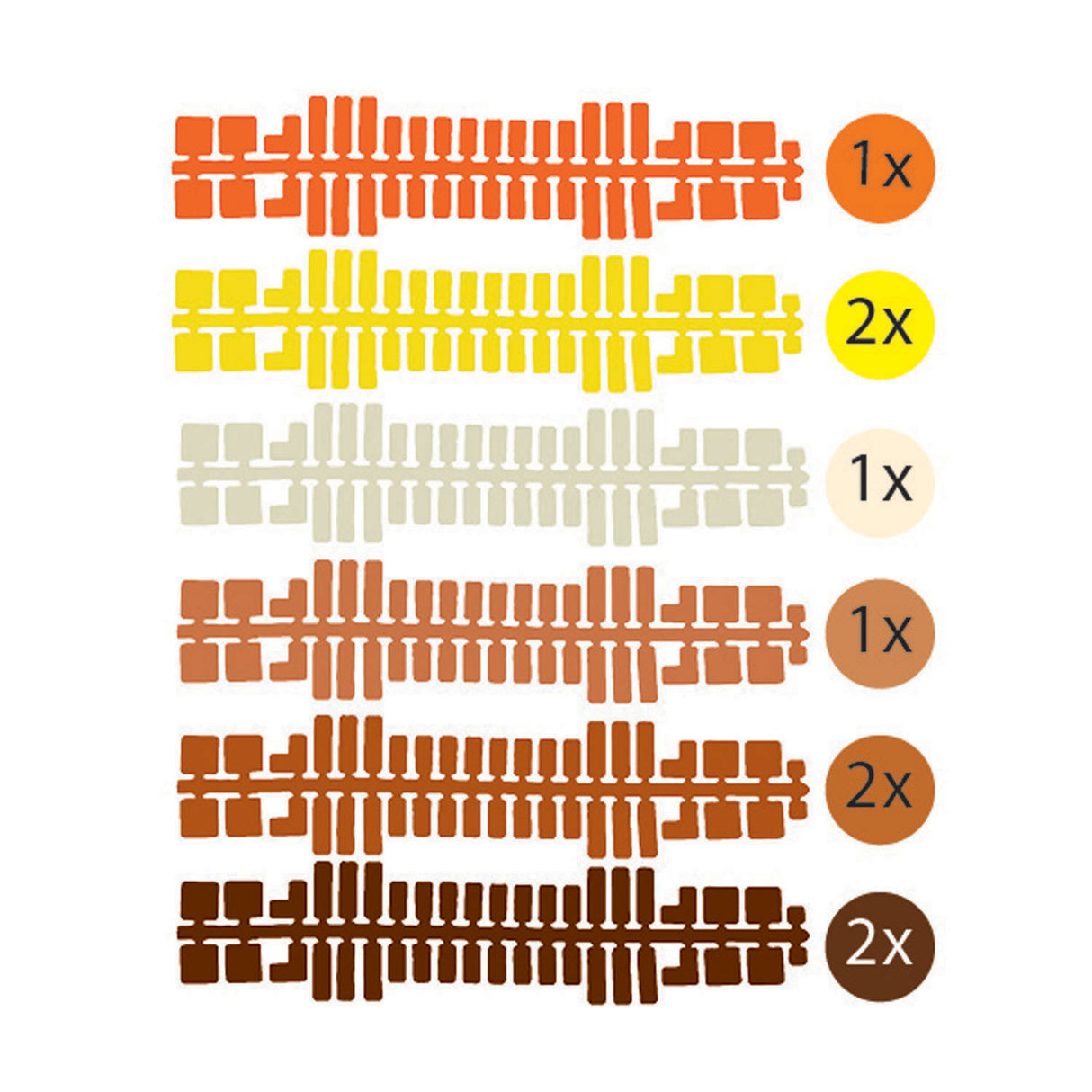 Ministeck color strips, 9 pcs.