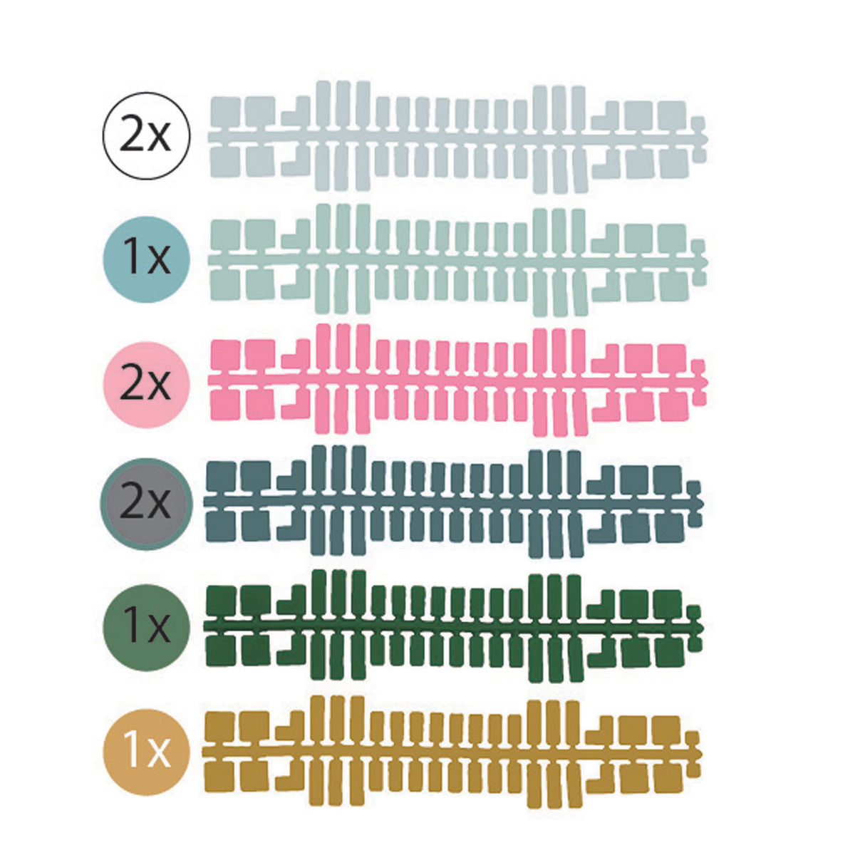 Ministeck -Farbstreifen, 9st.