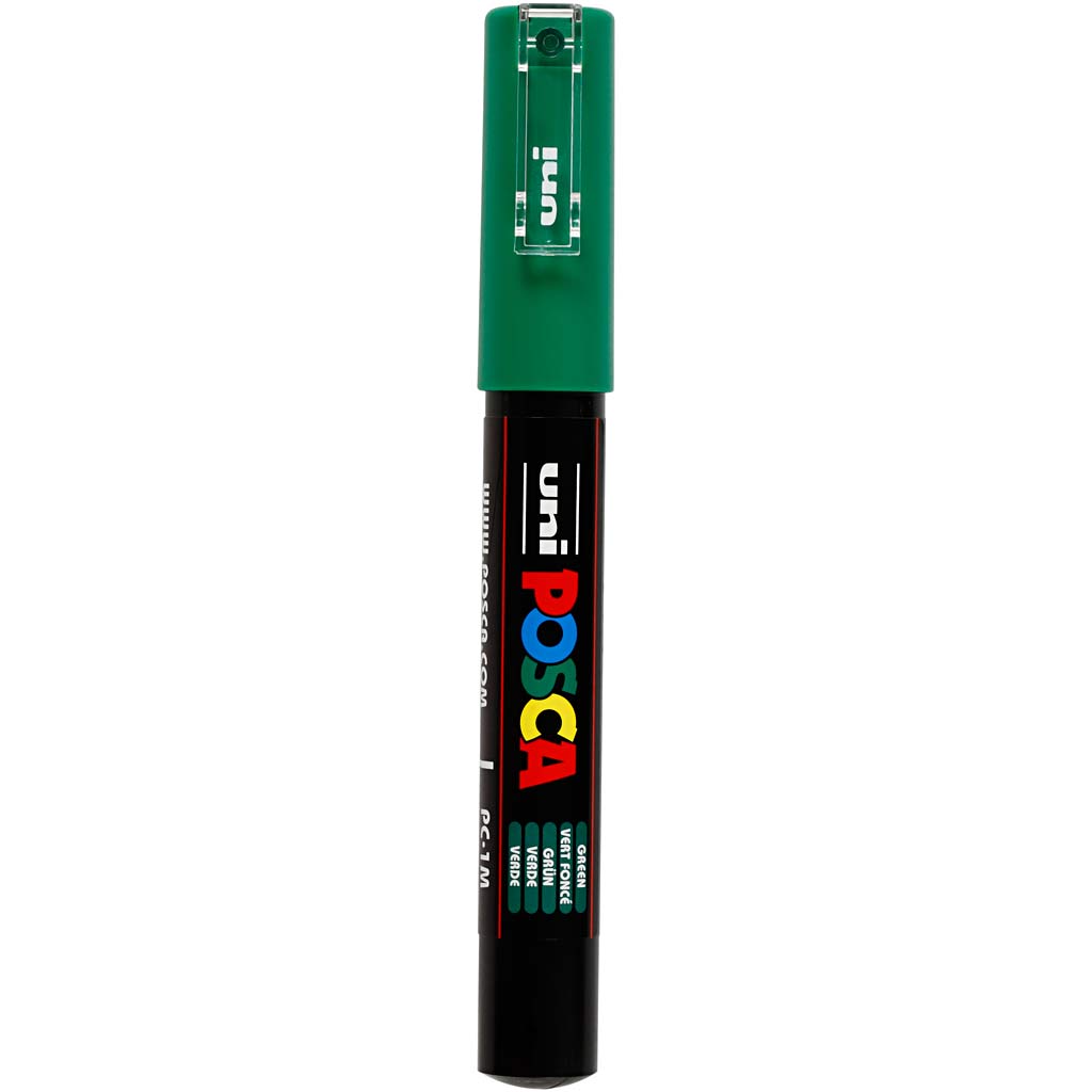 Uni-posca posca marker, size pc-1m, line width 0.7 mm, extra-fine, green, 1 piece