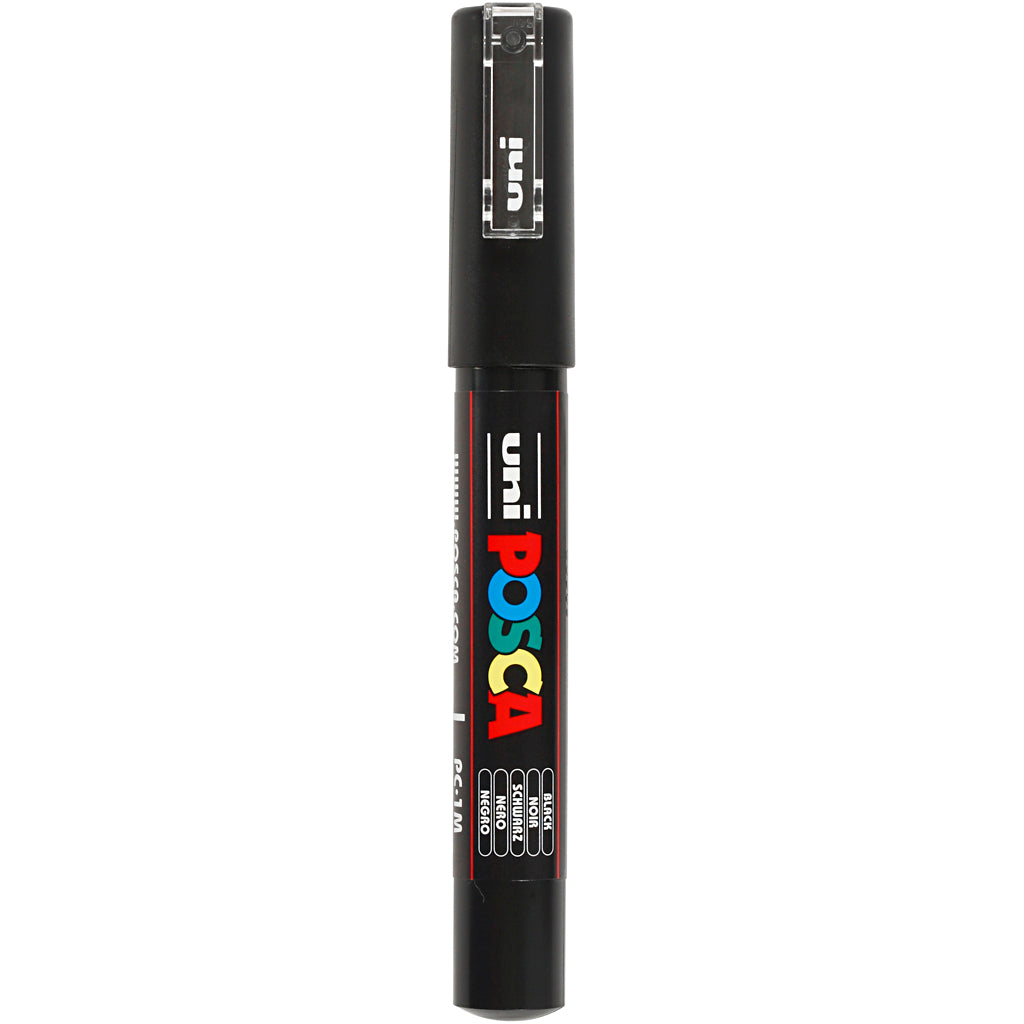 Uni-posca posca marker, size pc-1m, line width 0.7 mm, extra-fine, black, 1 piece