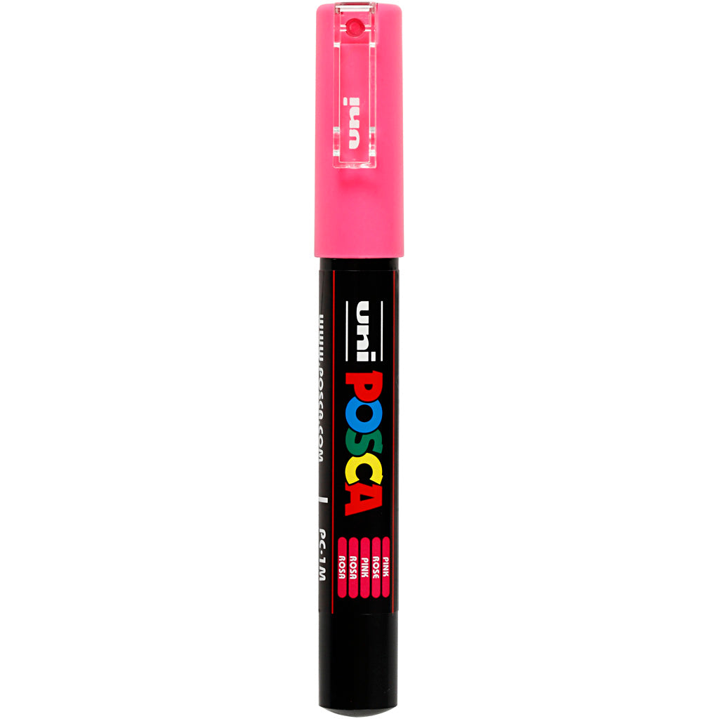 Uni-posca posca marker, size pc-1m, line width 0.7 mm, extra-fine, pink, 1 piece