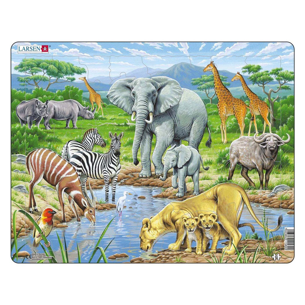 Selecta larsen jigsaw puzzle animals - african savannah, 65 pcs.