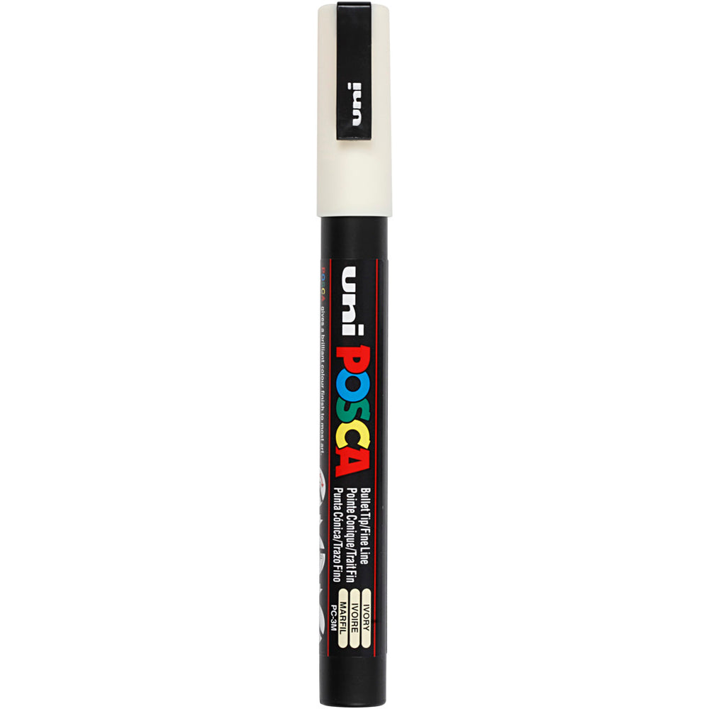 Uni-posca posca marker, size pc-3m, line width 0.9-1.3 mm, fine, ivory, 1 piece