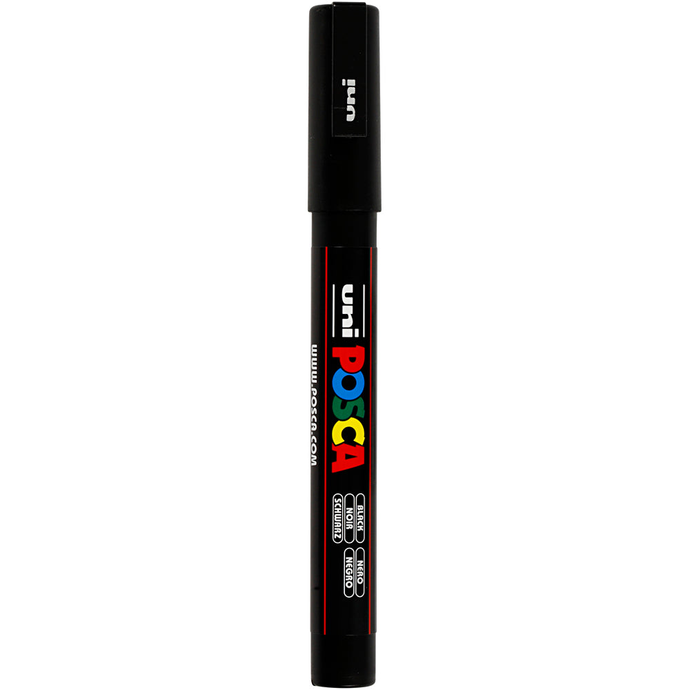Uni-posca posca marker, size pc-3m, line width 0.9-1.3 mm, fine, black, 1 piece