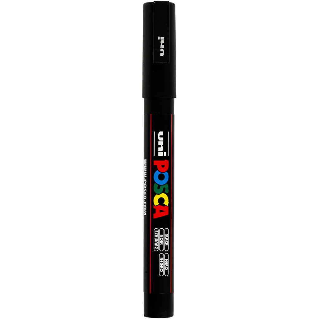 Uni-posca posca marker, size pc-3m, line width 0.9-1.3 mm, fine, black, 1 piece