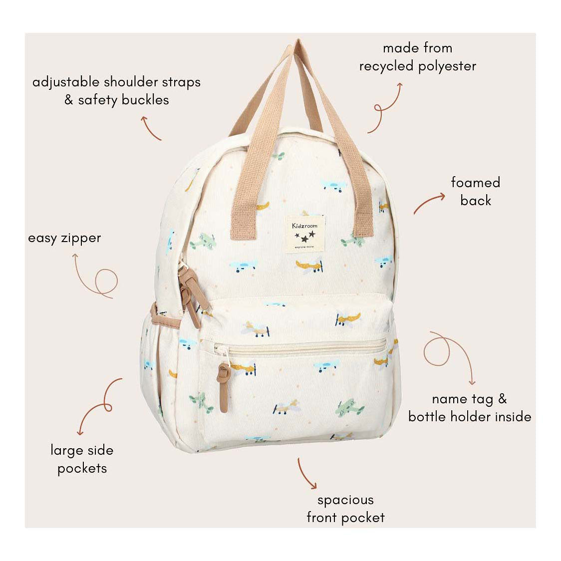 Batoh Kidzroom lille small talk lietadla