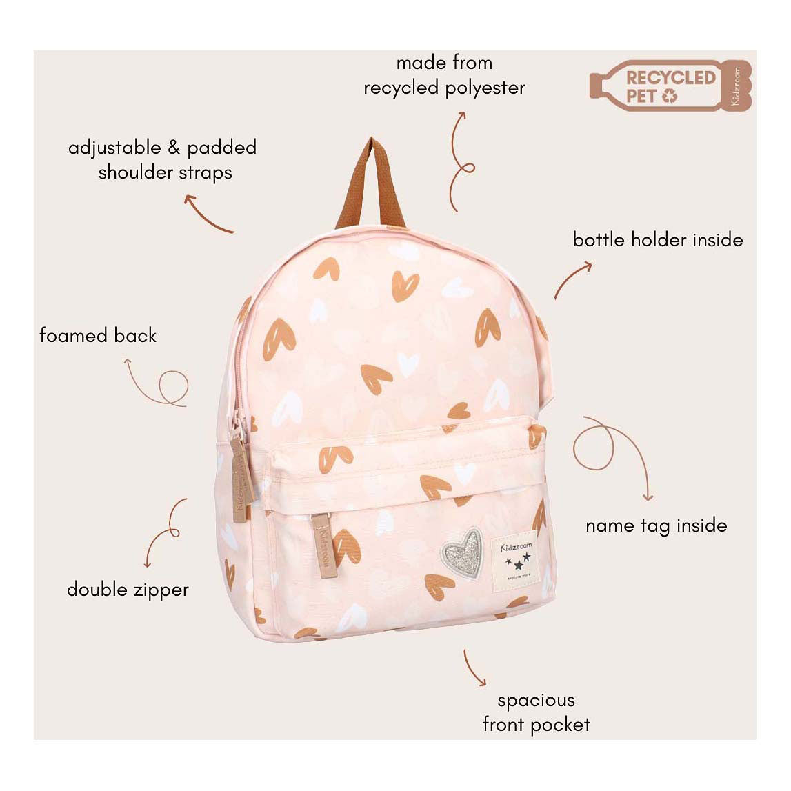 Zaino Kidzroom Parigi Loveing Days Hearts