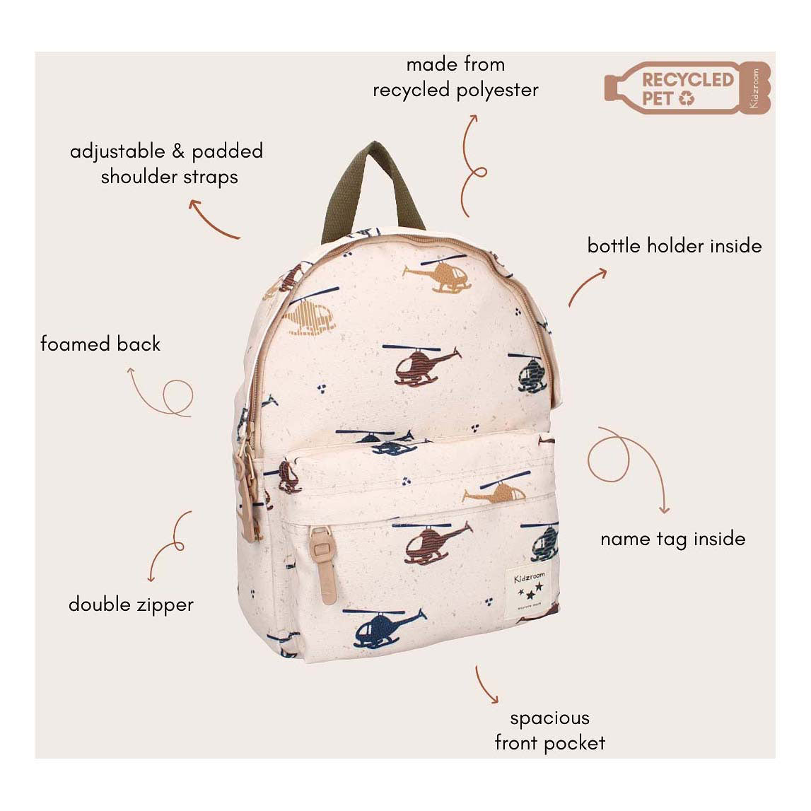 Mochila Kidzroom Paris Sweet Cuddles Aviões