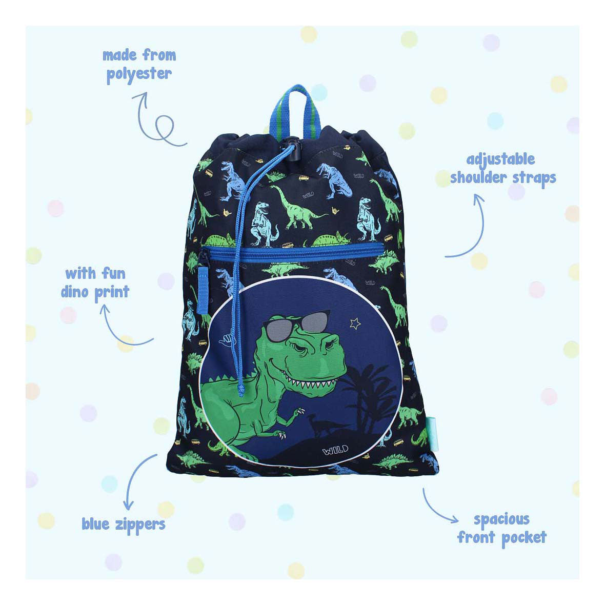 Забавна чанта за фитнес Vadobag happy go lucky dino