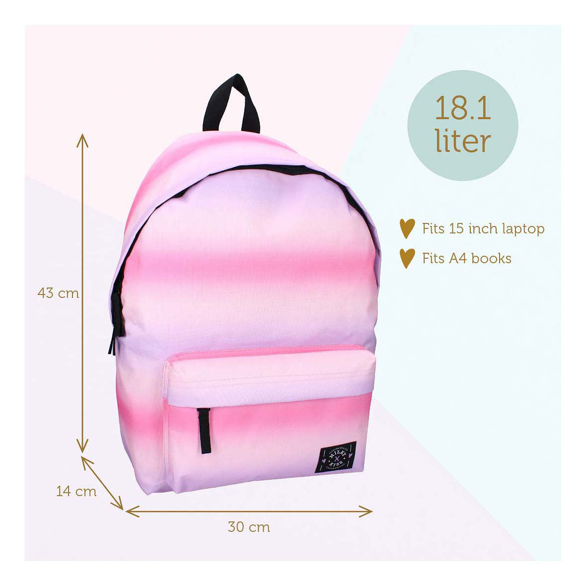 Mochila de beso lácteo empoderando rosa