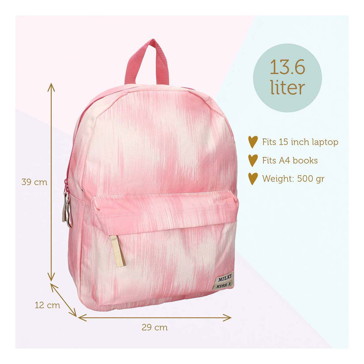 Mochila láctea mochila en negrita rosa