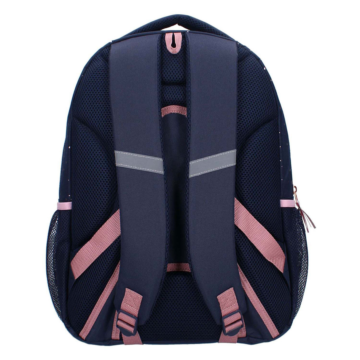 Milky kiss backpack divine days dark blue with pink dots, 3 compartments